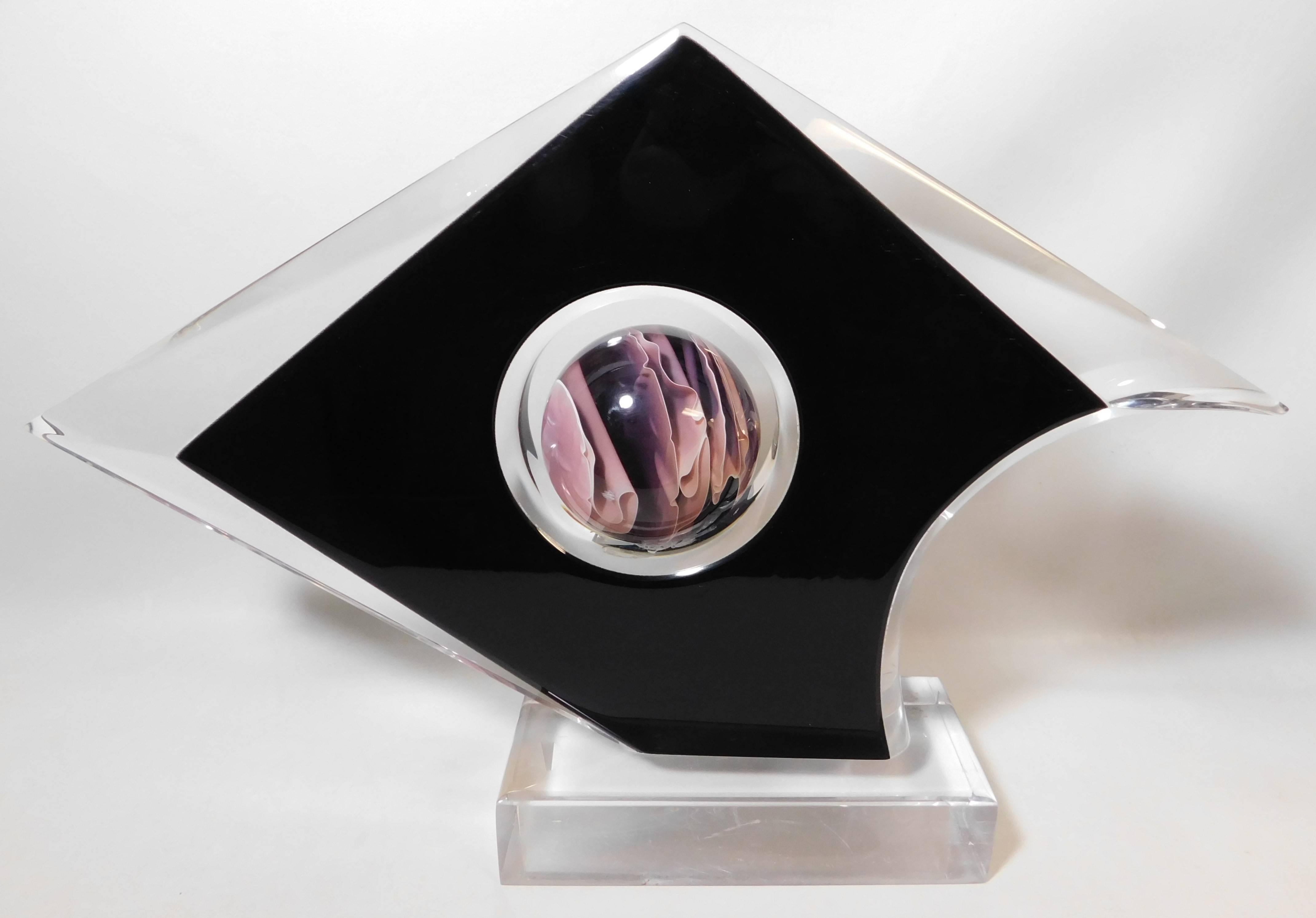 Americano Scultura astratta in lucite di Shlomi Haziza, moderna e di metà secolo in vendita