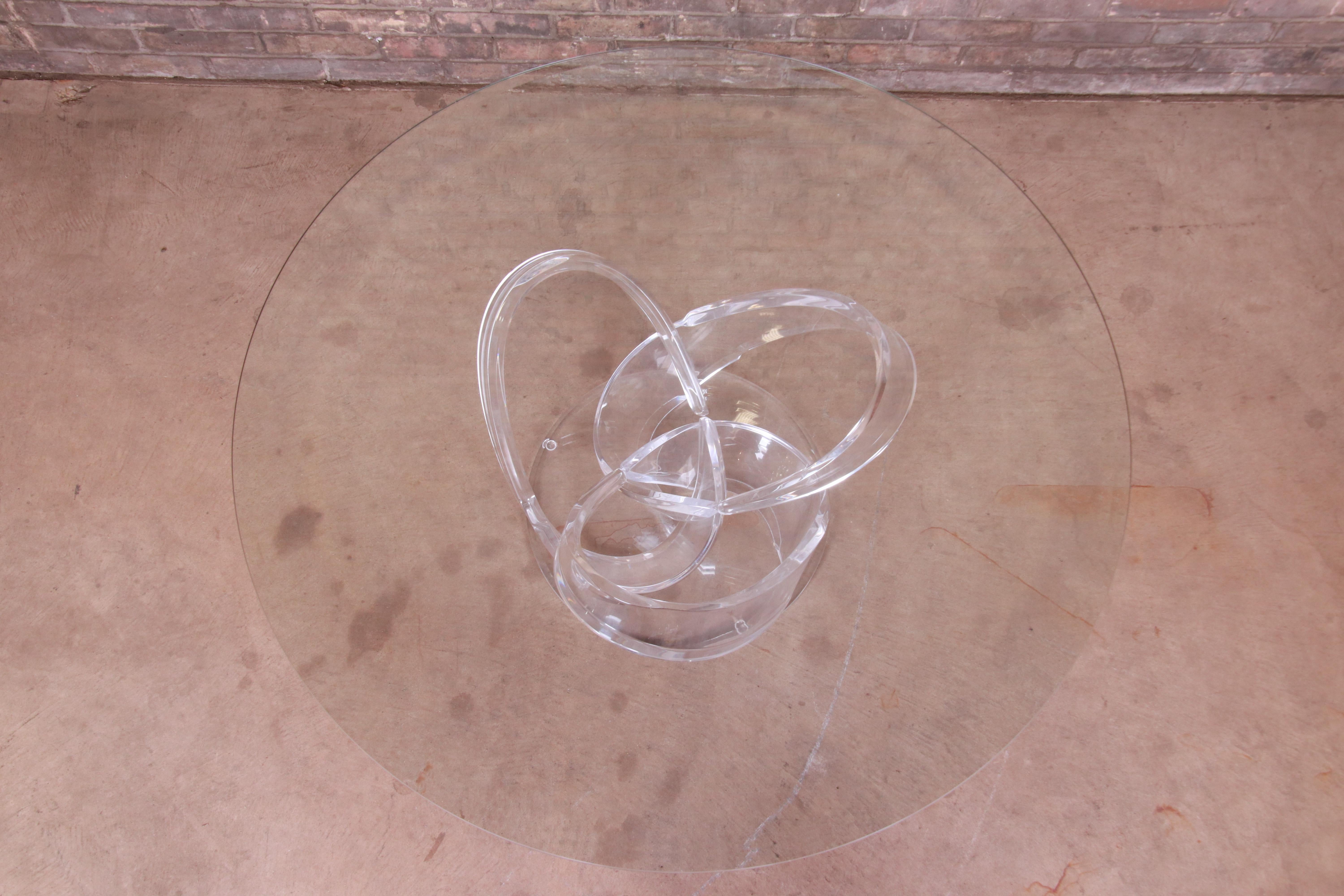 Shlomi Haziza Modern Sculptural Lucite and Glass Cocktail Table, 1980s 1