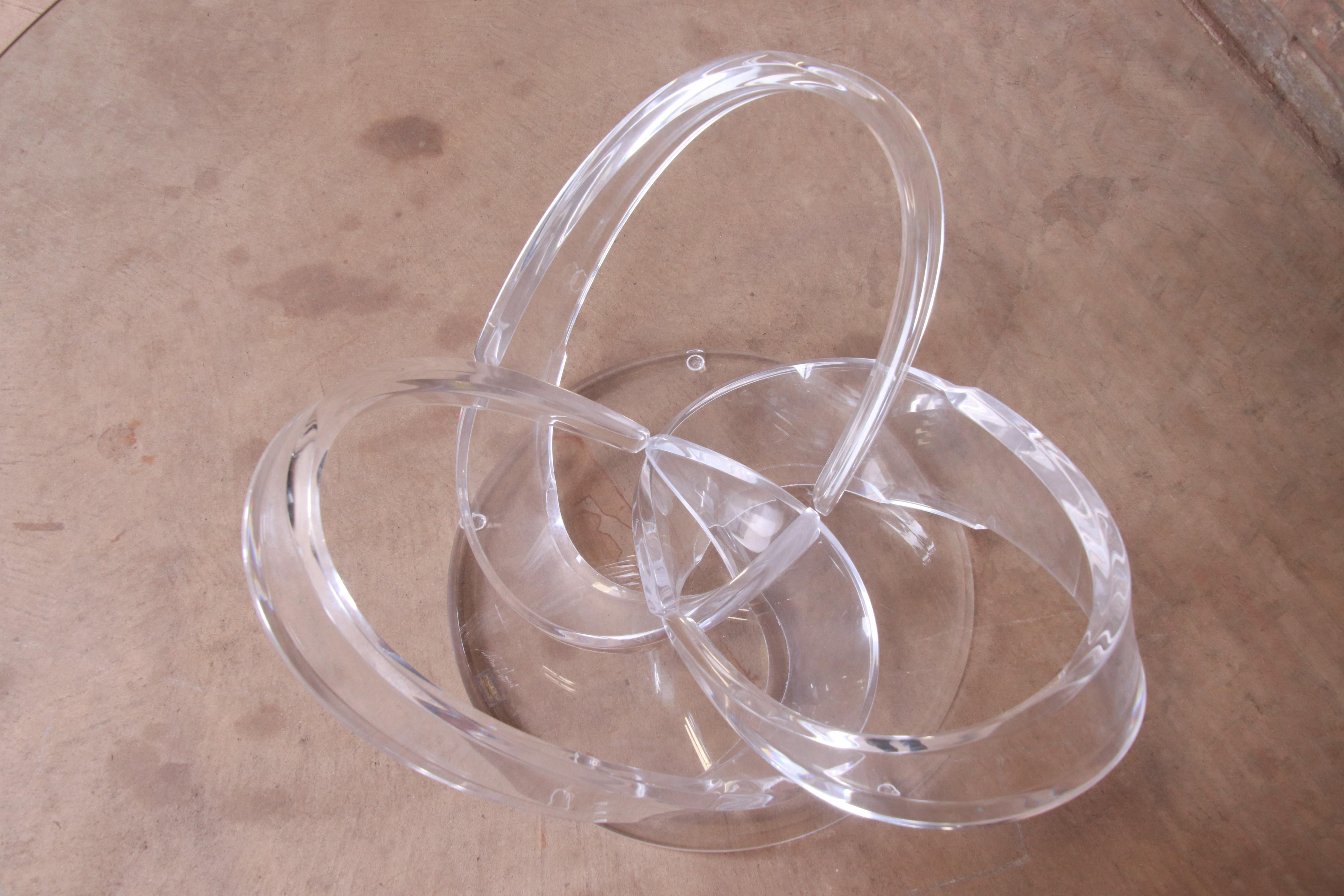 Shlomi Haziza Modern Sculptural Lucite and Glass Cocktail Table, 1980s For Sale 2