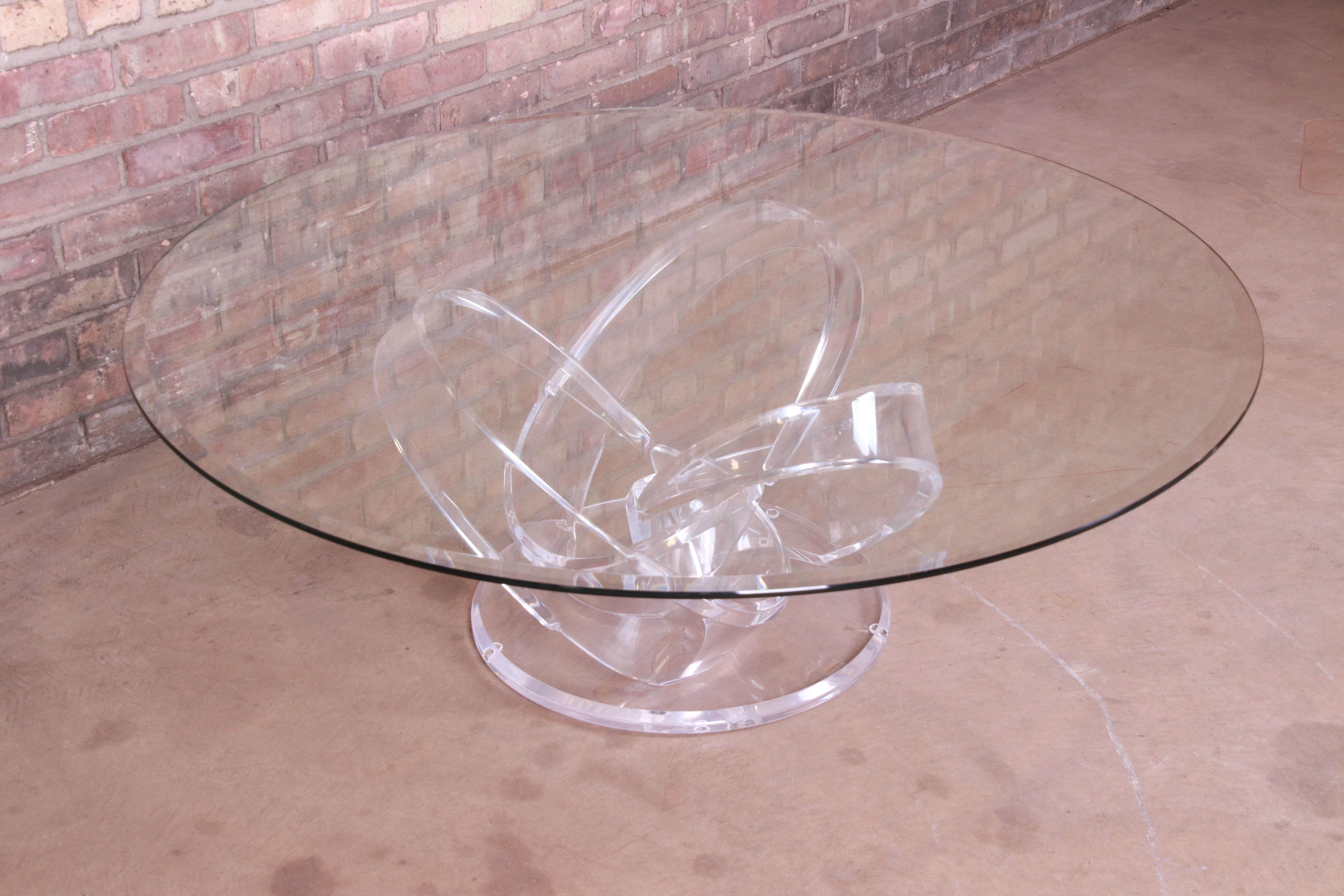 Table à cocktail sculpturale moderne en verre et Lucite de Shlomi Haziza, des années 1980 en vente 1