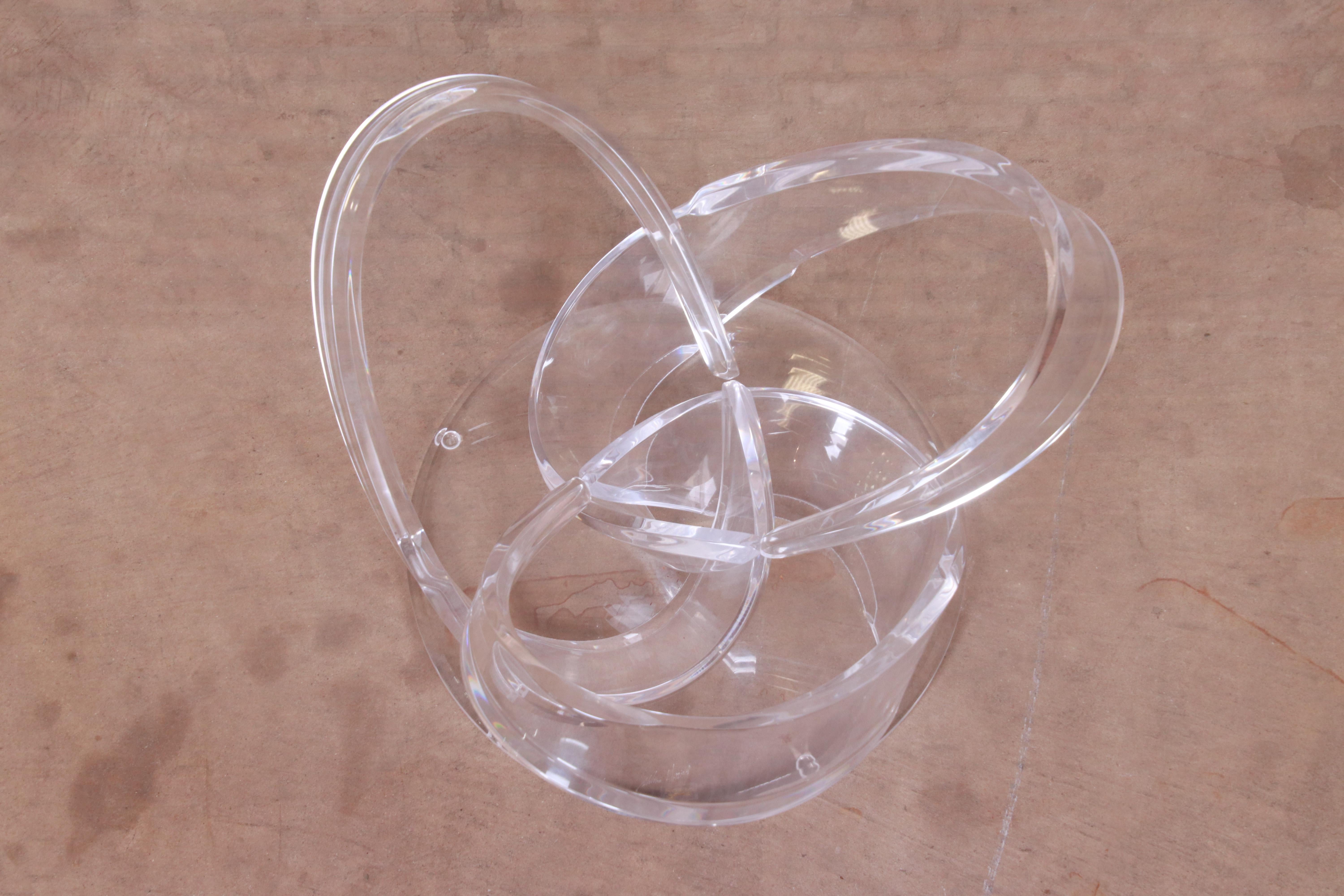 Shlomi Haziza Modern Sculptural Lucite and Glass Cocktail Table, 1980s 5