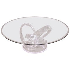 Shlomi Haziza Modern Sculptural Lucite and Glass Cocktail Table, 1980s
