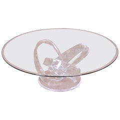Shlomi Haziza Modern Sculptural Lucite and Glass Cocktail Table, 1980s