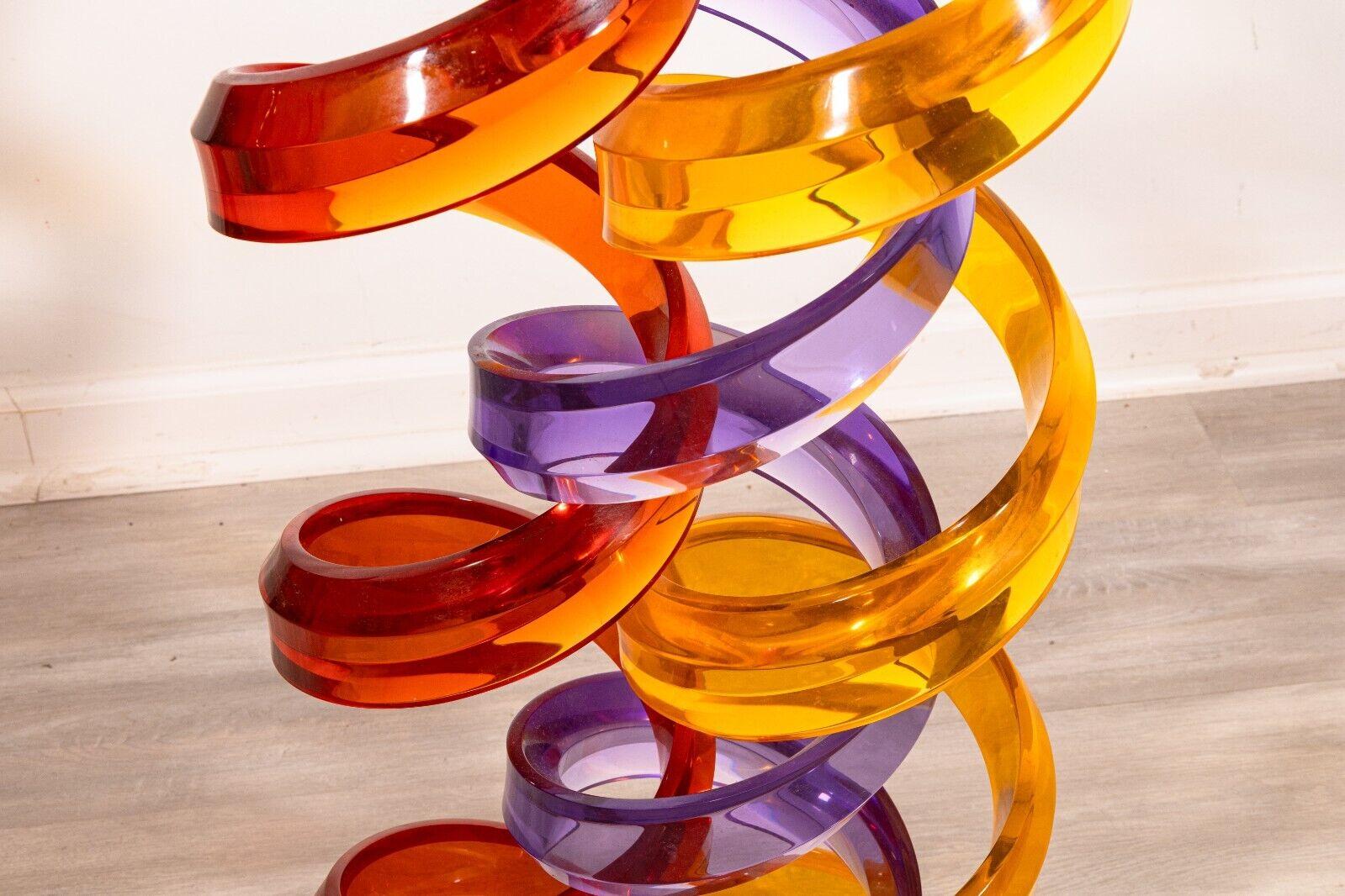Shlomi Haziza Signed Post Modern Colorful Lucite Pedestal and Sculpture 6