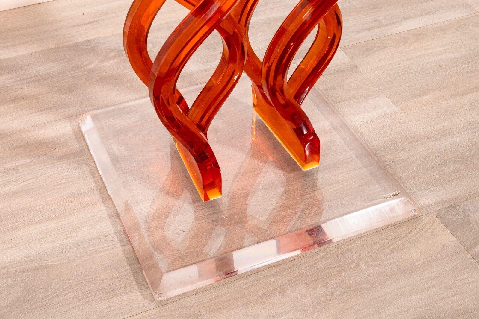 Shlomi Haziza Signed Post Modern Colorful Lucite Pedestal and Sculpture 2