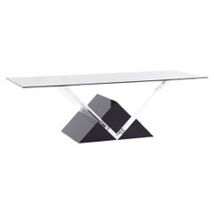 Mesa baja de cristal y lucita de mediados de siglo de Shlomi Hazizi