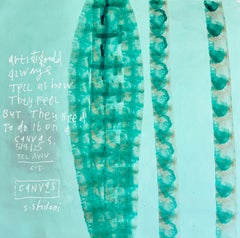 Ein Gespräch in Farben - abstrakte vs. figurative Malerei, 100 × 100 cm