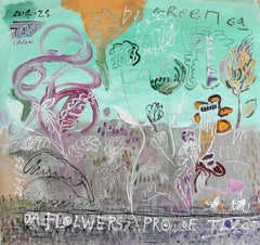 Le Chœur vert  - Peinture abstraite ou figurative, 97 x 100 cm
