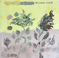 Urban Bloom - abstract vs figurative painting, 95X100 cm