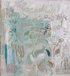 Whispers Through the Garden - abstract vs figurative painting