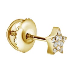 Shlomit Rogel, boucles d'oreilles étoile unique en or jaune 14 carats avec diamants de 0,04 carat