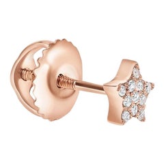 0,04 Karat Diamant Einzigartiger Mini-Stern-Ohrring aus 14 Karat Roségold - Slomit Rogel