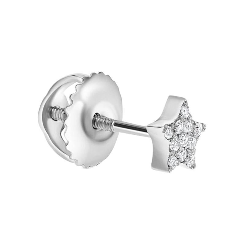 0.04 Carat Diamonds Single Mini Star Earring in 14 Karat Gold - Shlomit Rogel For Sale