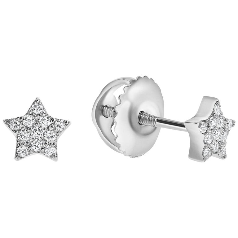 0.08 Carat Diamonds Mini Star Stud Earrings in 14 Karat Gold - Shlomit  Rogel For Sale at 1stDibs