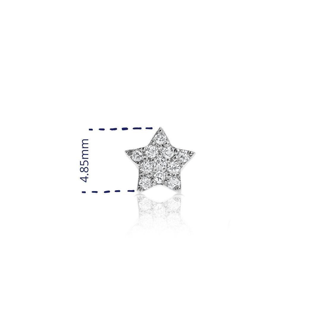 Women's 0.08 Carat Diamonds Mini Star Stud Earrings in 14 Karat Gold - Shlomit Rogel For Sale