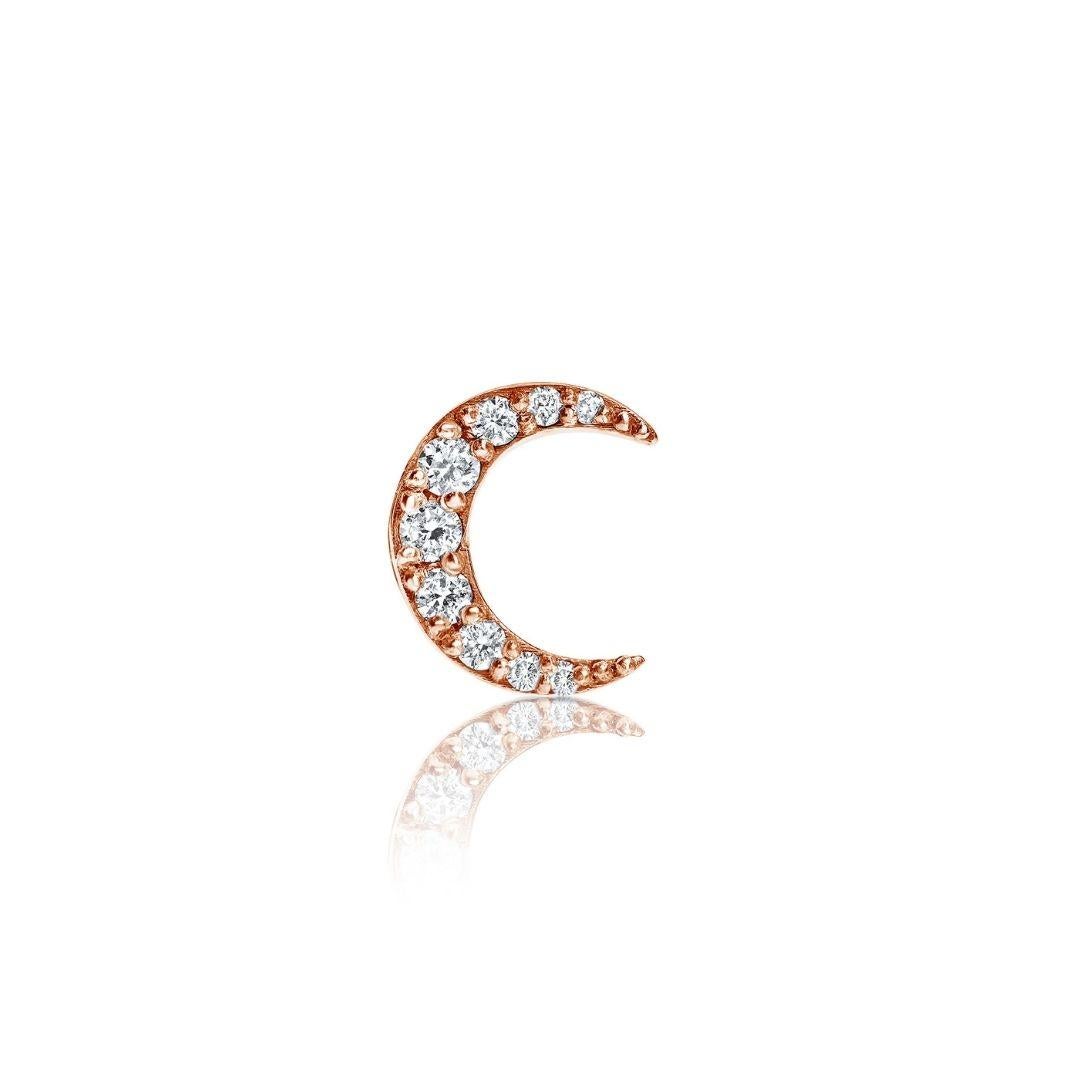 0.06 Carat Diamond Single Moon Earring in 14 Karat White Gold - Shlomit Rogel Make a Wish Collection

Sparkle away in this stunning moon-shaped diamond stud earring. This beautiful earring is crafted from 14k solid gold (available in yellow, rose