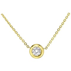 0.10 Carat Choker Diamond Necklace 14 Karat Yellow Gold - Shlomit Rogel