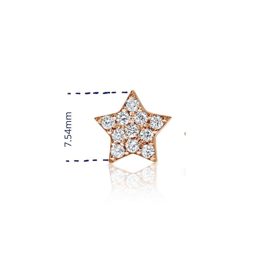 0.17 Carat Diamond Star & Moon Mismatched Stud Earrings 14K Gold - Shlomit Rogel en vente 6