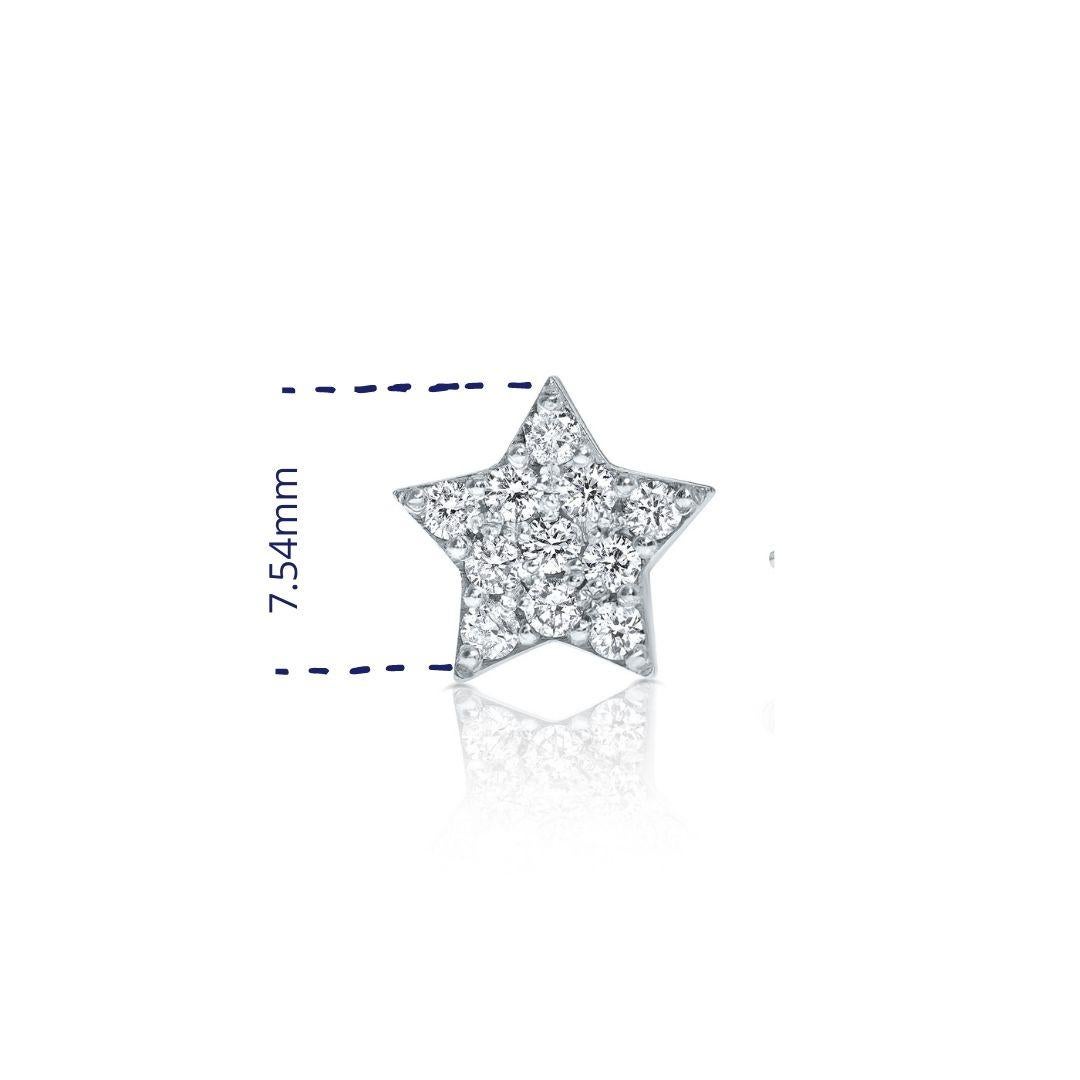 0.17 Carat Diamond Star & Moon Mismatched Stud Earrings 14K Gold - Shlomit Rogel en vente 4
