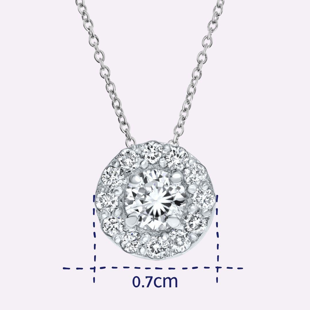 0,19 Karat Diamanten Mini-Halo-Anhänger aus 14 Karat Weißgold – Shlomit Rogel im Angebot 1