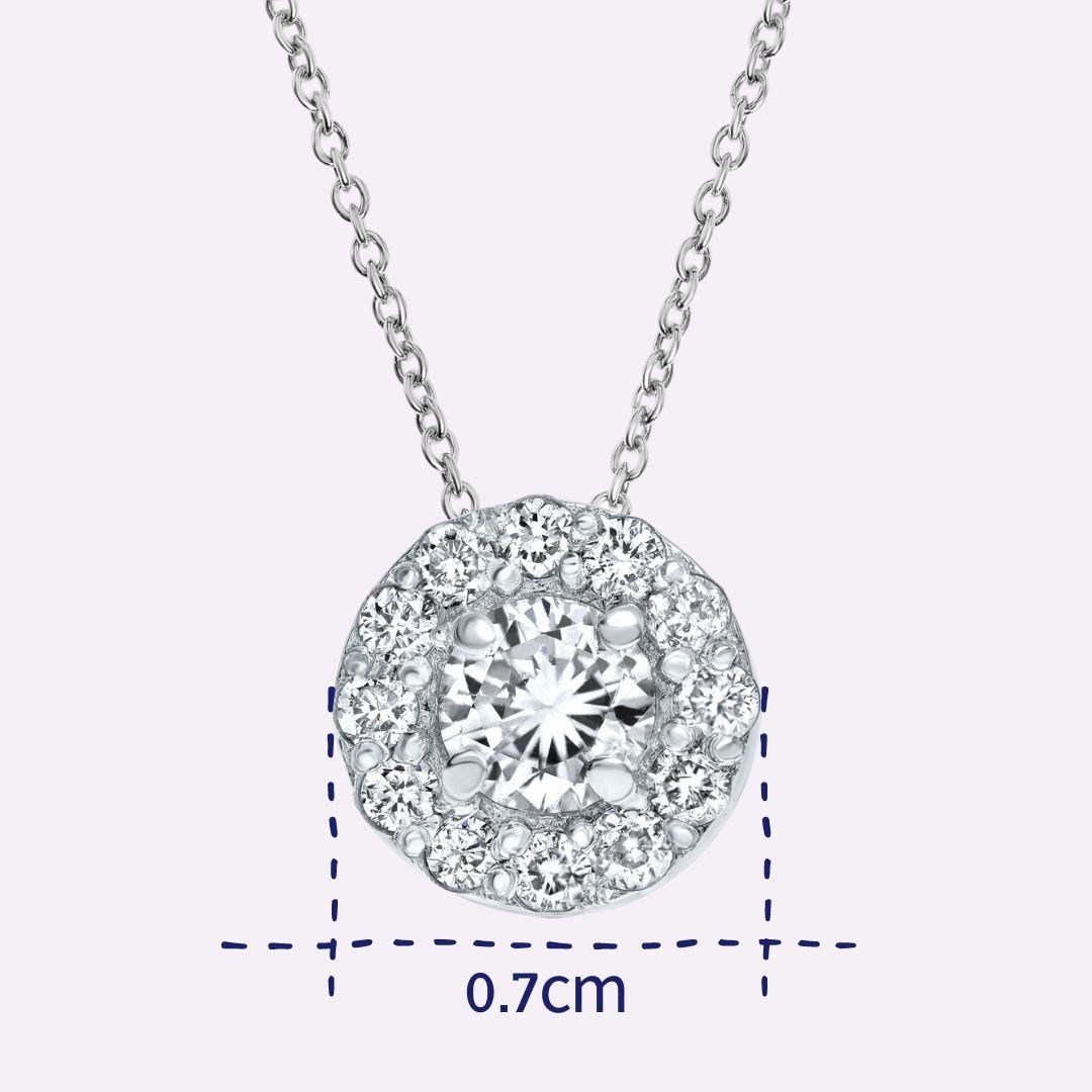 0.19 Carat Diamonds Mini Halo Pendant in 14 Karat White Gold - Shlomit Rogel For Sale 1