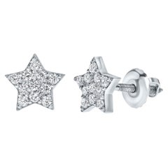 0.22 Carat Diamonds Midi Star Stud Earrings in 14 Karat Gold - Shlomit Rogel