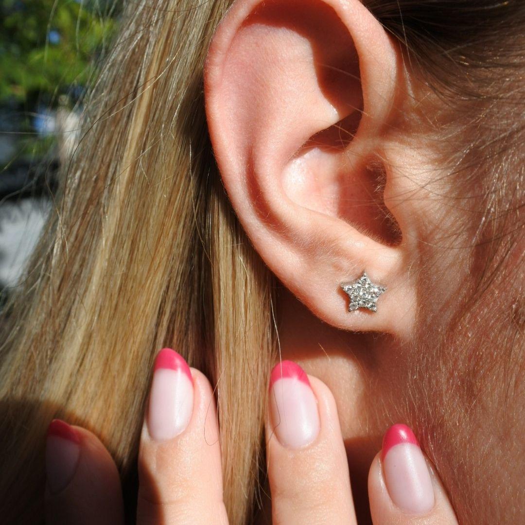 star shaped diamond earrings