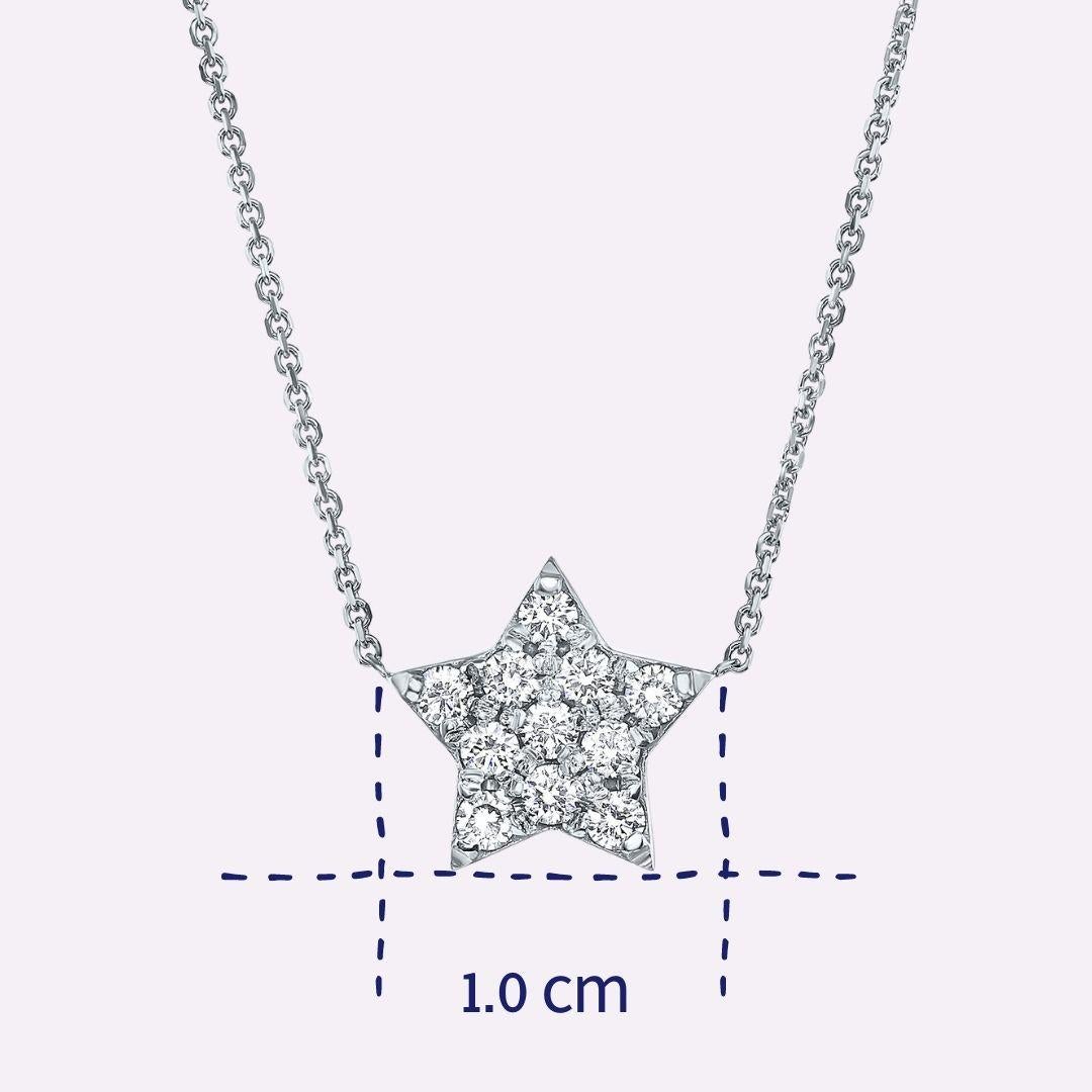 0.27 Carat Diamond Large Star Pendant Necklace in 14 Karat Gold - Shlomit Rogel For Sale 4
