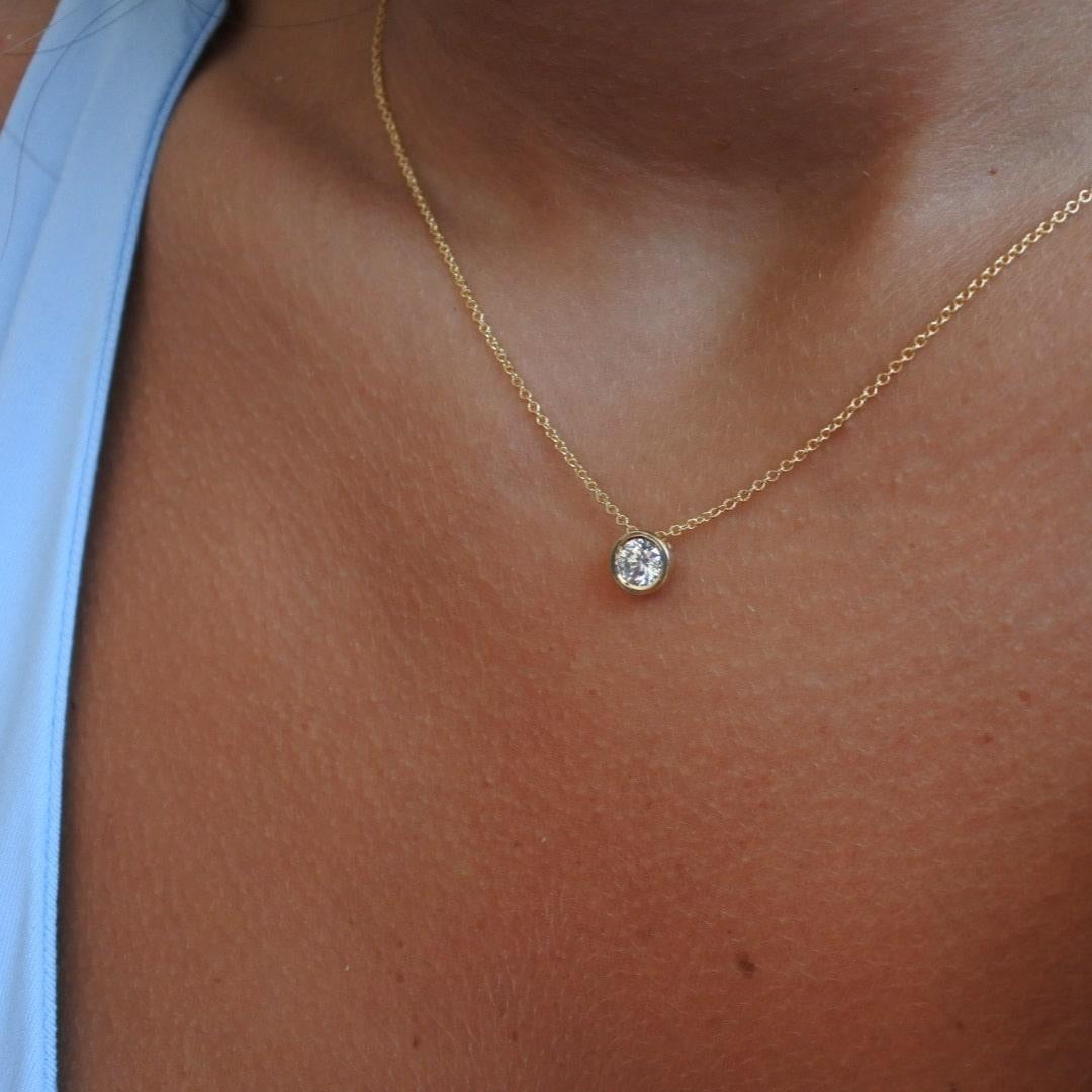 Collar Colgante de Diamantes de 0,50 Quilates en Oro Amarillo de 14 Kilates - Shlomit Rogel Art Decó en venta