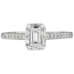 0.50 Carat "Fantazy" Diamond Emerald Cut Ring in 14 Karat Gold - Shlomit Rogel