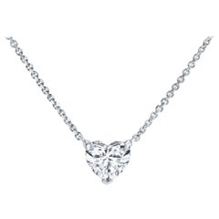 0.50 Carat Heart Shaped Diamond Pendant in 14 Karat White Gold - Shlomit Rogel