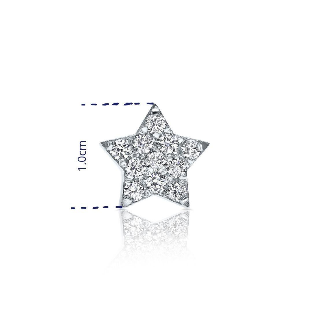 0.60 Carat Genuine Diamonds Large Star Stud Earrings in 14K Gold - Shlomit Rogel In New Condition For Sale In Ramatgan, IL