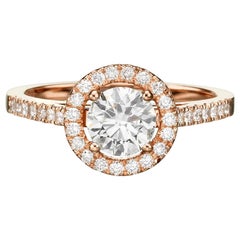 1.00 GIA Carat Halo "Lenny" Diamond Ring in 14 Karat Rose Gold - Shlomit Rogel