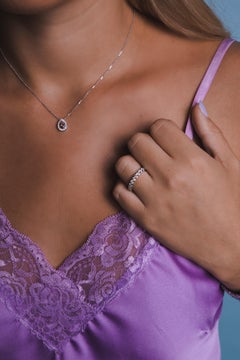 1,00 Karat Morganit und Diamanten Anhänger aus 14 Karat Weißgold – Shlomit Rogel