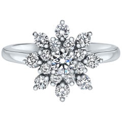 1.15 Carat Flower Diamond Ring in 14 Karat White Gold - Shlomit Rogel