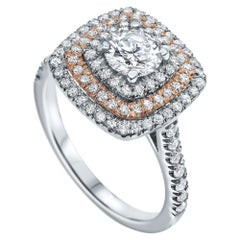 1.20 Carat Triple Halo Diamond Ring in 14 Karat White Gold - Shlomit Rogel