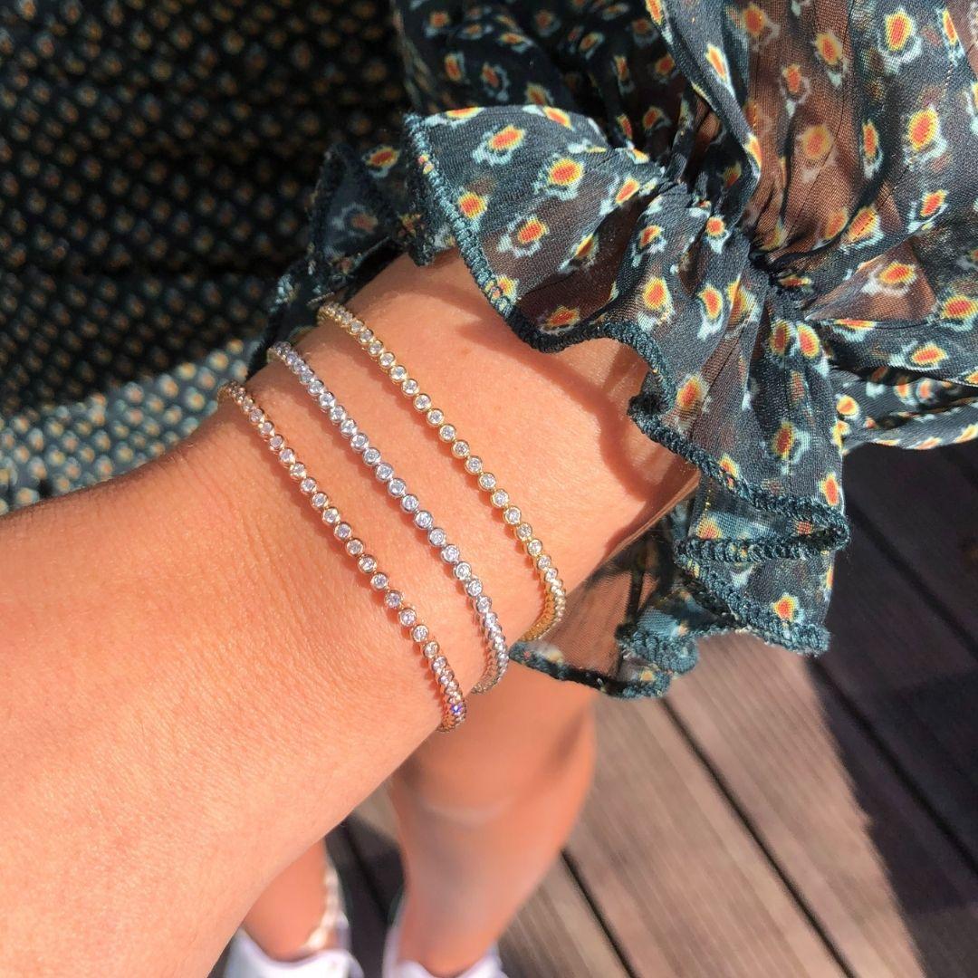 Bracciale tennis con diamanti da 1,25 carati in oro giallo 14 carati, Shlomit Rogel in vendita 3