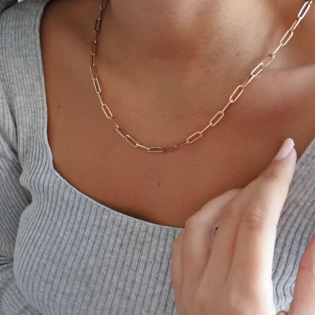 rose gold cable chain necklace