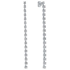 1.36 Carat 14K White Gold Diamond Drop Earrings Atelier Collection Shlomit Rogel