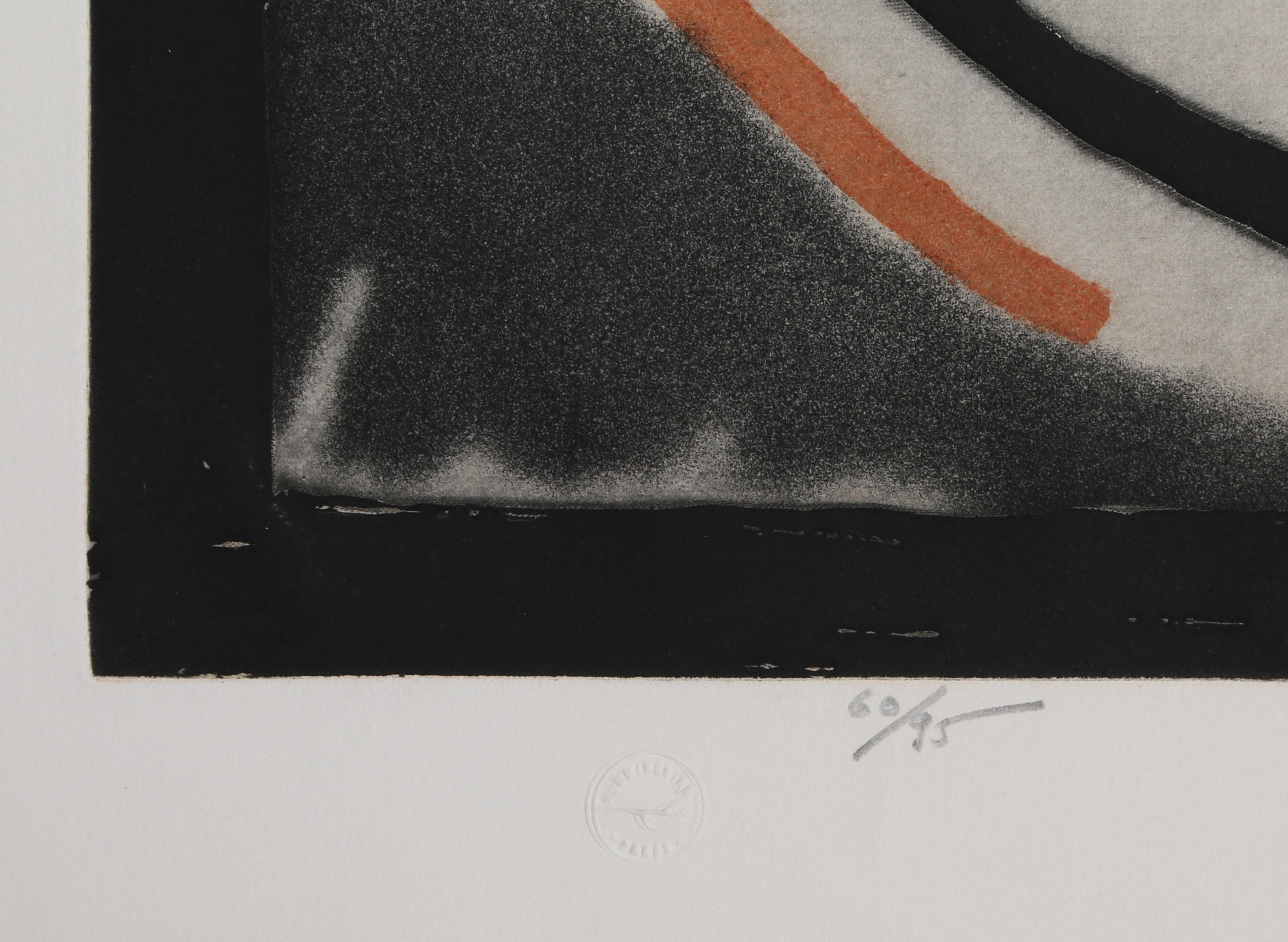 Situation #1, gravure abstraite minimaliste de Shlomo Cassos en vente 2
