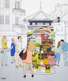 Cartelera 1, 100x90 cm, Acrílico sobre lienzo