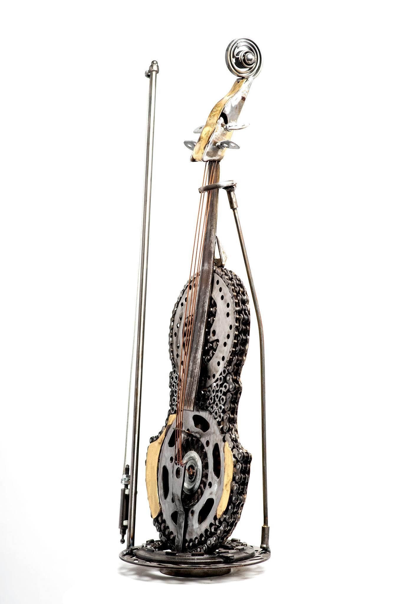 Shmulik, Violin sculpture, Musical instrument, recycled pieces  For Sale 1