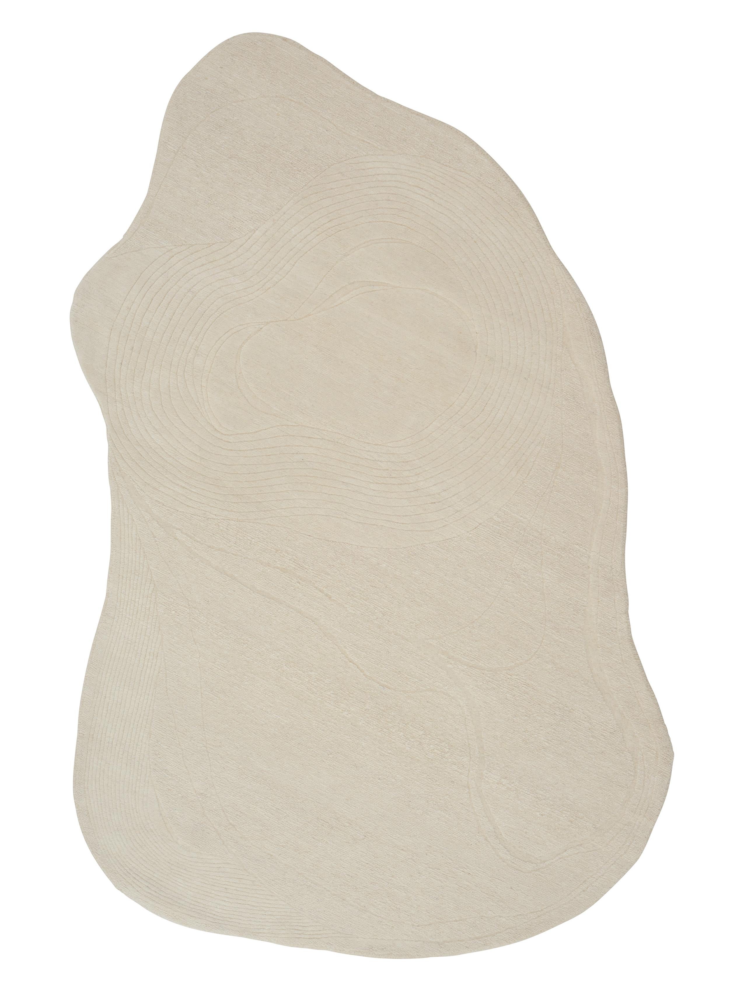 'Shoal Dream' Handgefertigter Teppich von Linie Design, Watertopia, 240 cm, Wolle & Seide im Zustand „Neu“ im Angebot in Paris, IDF