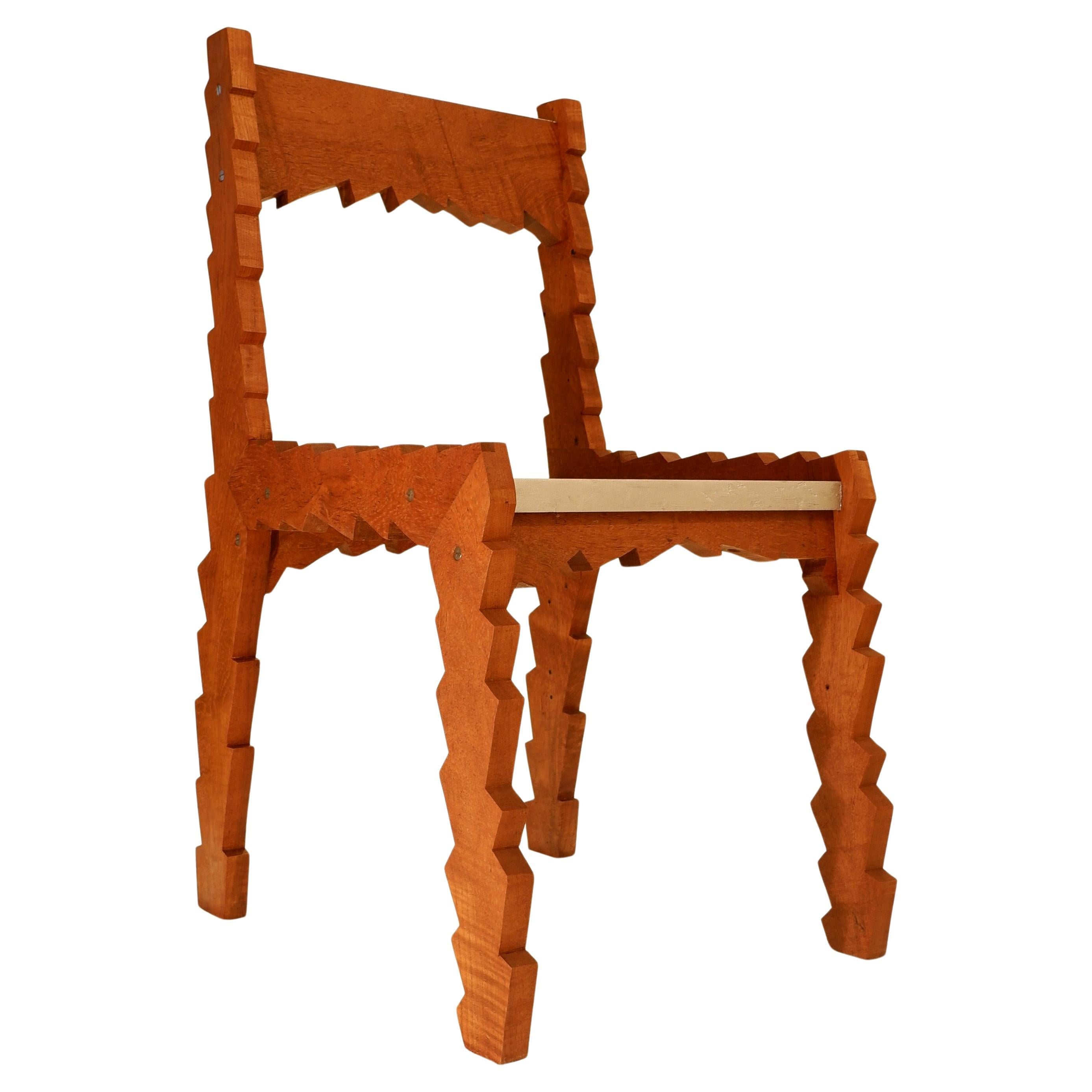 Shocking Chair, Teak, jaggered Dining room, Desk or Side chair. Josh Page Studio