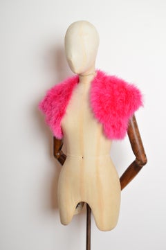 Shocking Hot Pink Marabou feather Bolero Crop Jacket Shrug