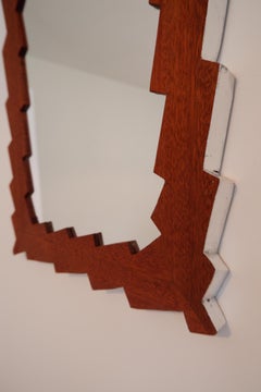 Shocking Mirror, Sapele Dark Wood with Aluminium Gilding. Josh Page Studio