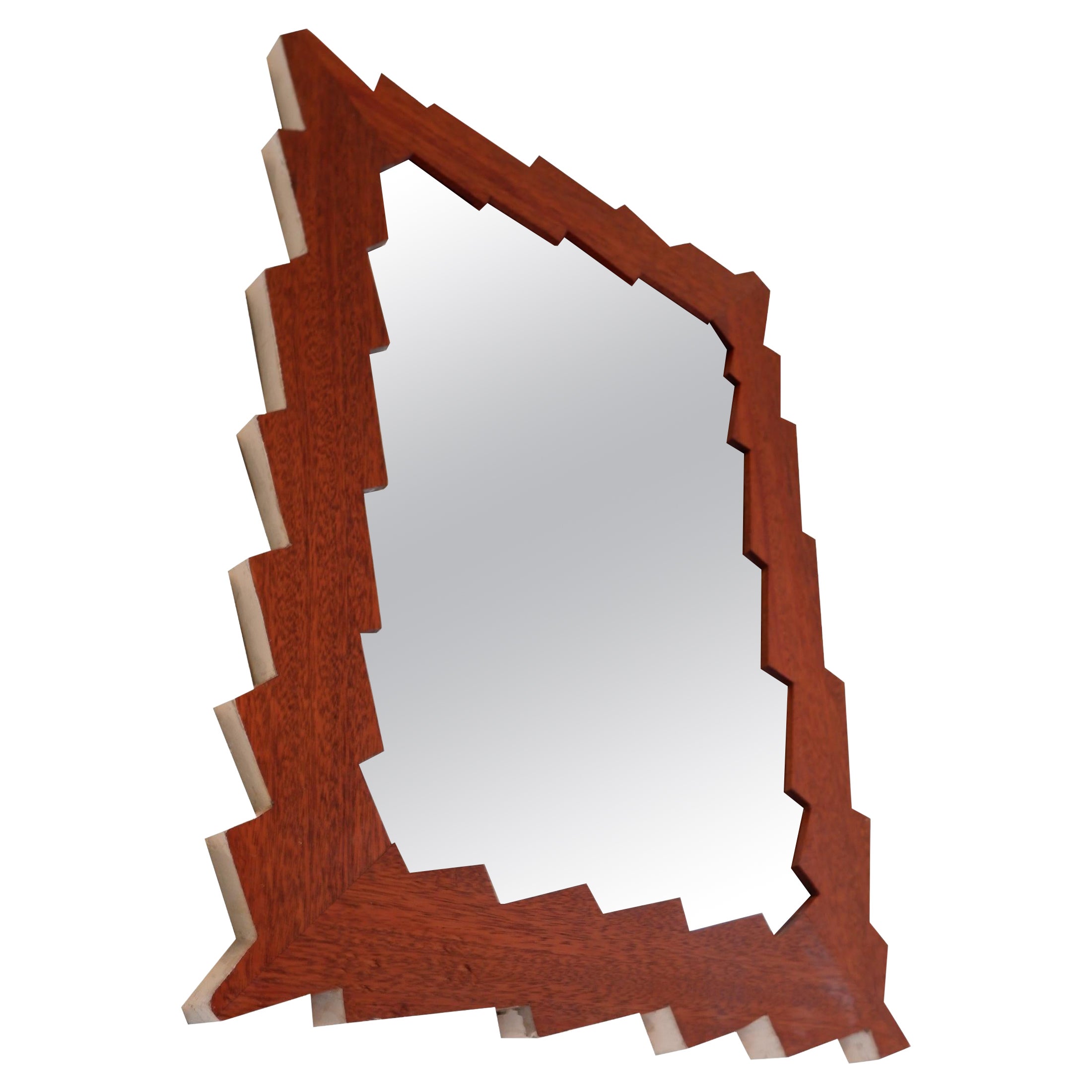 Shocking Mirror, Sapele Dark Wood with Aluminium Gilding. Josh Page Studio