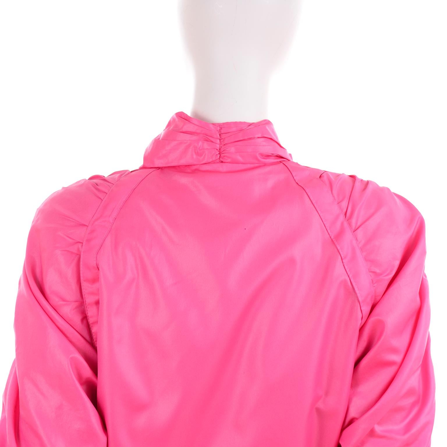 Shocking Pink Antonio Ruspoli Vintage Tracksuit W Gathered Zip Jacket & Pants 8