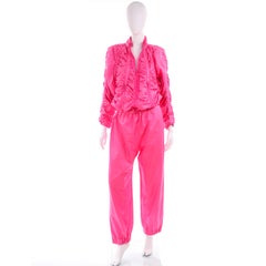 Shocking Pink Antonio Ruspoli Vintage Tracksuit W Gathered Zip Jacket & Pants