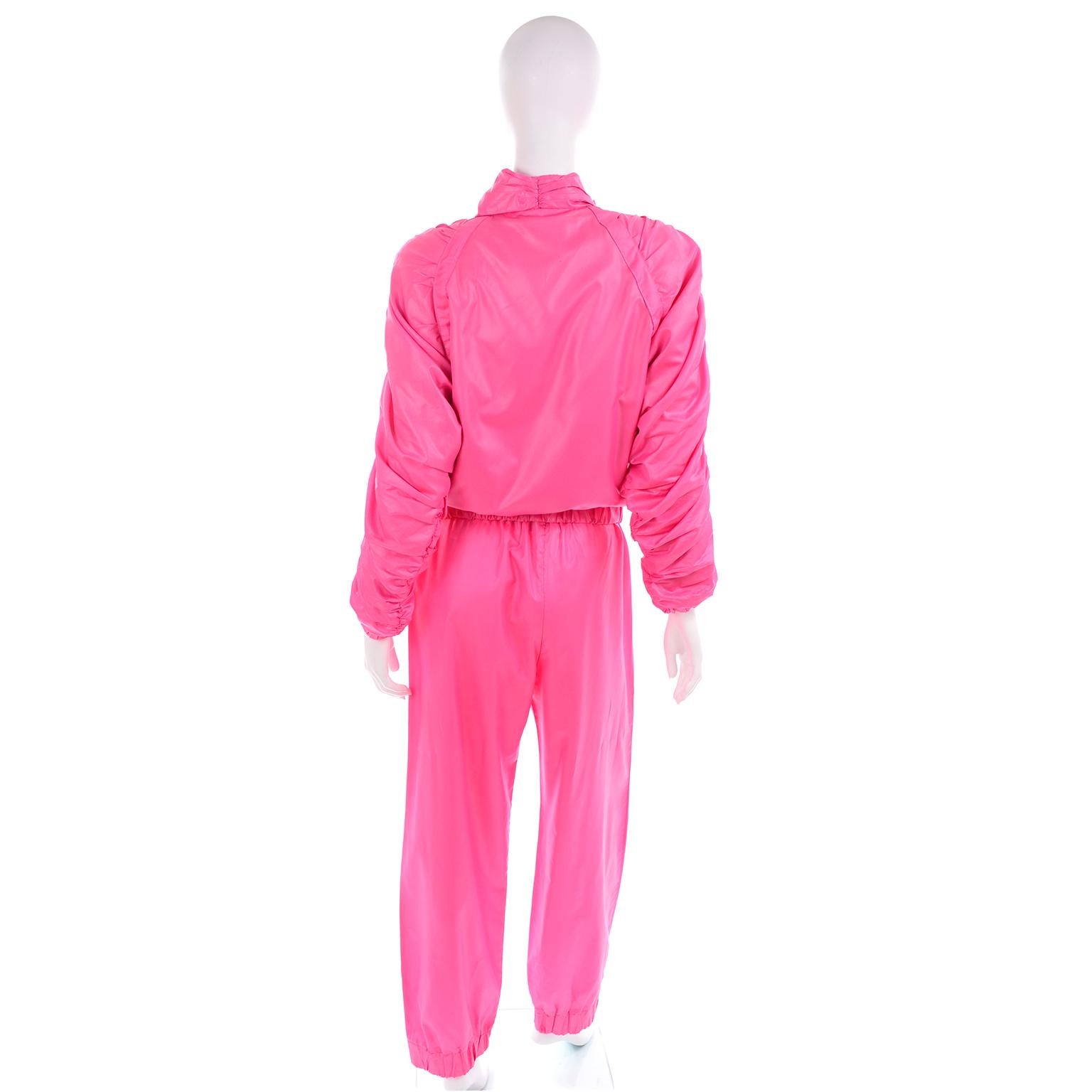 Women's Shocking Pink Antonio Ruspoli Vintage Tracksuit W Gathered Zip Jacket & Pants